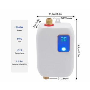 3000W Under Sink On Demand Instant Hot Water Heater Wht for Kitchen Bathroom NEW